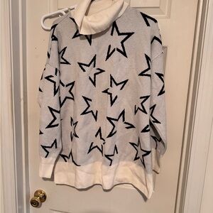 Livi Active Starry Cowl Neck Sweater - Black and White Lane Bryant